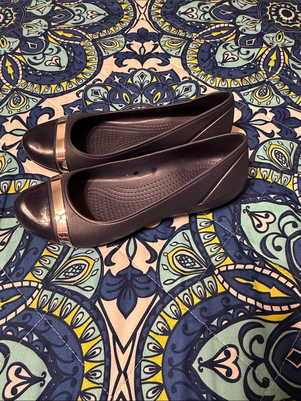 Crocs navy ballet flat Slip-Ons with Silver Line Accent - Picture 4 of 5